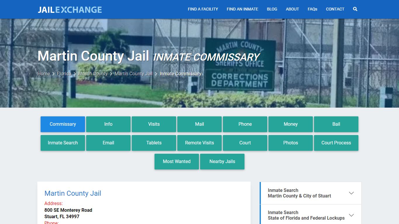 Inmate Commissary, Care Packs - Martin County Jail, FL